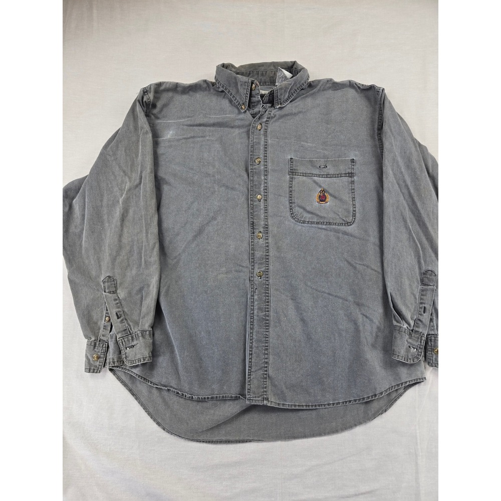 Bugle Boy Company Mens XL Faded Gray Cotton Long Sleeve Button Down Shirt